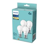 PHILIPS Lámpara LED E27 Pack of 4 8 W (60 W) 2700 K 806 LM