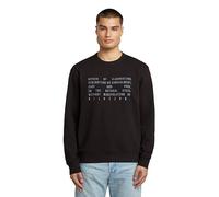 G-STAR 8719965012981 Text graphic r sw, Black (Dk Black D27094-e209-6484), XL