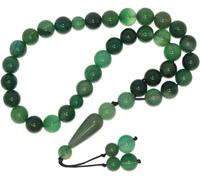 872-33 Bead Worry Fidget Prayer Beads Tasbih Beads 10mm Green Agate Gemstone Beads Handmade by Jeannieparnell