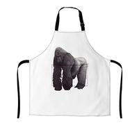 874 Baking Apron, Gorilla Artist Apron Novelty Kitchen Apron With Pocket Bib Apron For Party Girls Painting