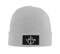874 Beanie for Men, Captain with A Boat Anchor Windproof Winter Hats Baggy Brimless Hat Unisex for Guys Running Hiking