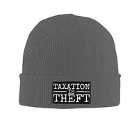874 Beanie for Men, Taxation is Theft Reversible Sleep Cap Thick Running Hat Unisex for Gifts Daily Wear Guys