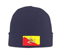874 Brimless Hat, Sicilian Flag Slouchy Beanie for Men Windproof Beanie Unisex for Guys Teens Outdoor