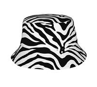 874 Bucket Hat Black and White Zebra Print Sun Cap Unisex Beach Hat Fashion Sun Beach Cap for Fishing Holidays Festival