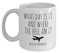 874 Coffee Mug Flight Attendant Flight Attendantwhat Day is It Where The Hell Am I Flight Crew Flight Attendant Life Cabin Crew Hard Work Motivational Graduation Tea Mug Smooth Novelty 330 Ml