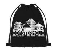 874 Drawstring Backpack, Amusement Park Roller Coaster Sports Backpack Unisex String Bag Foldable Cinch Sack For Yoga School 36X42Cm
