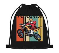 874 Drawstring Backpack, Bike Motocross Retro Drawstring Sport Bag Eco Friendly Rucksacks Personalised String Sackpack For Gifts Beach 36X42Cm