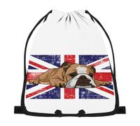 874 Drawstring Backpack, British Bulldog English Bulldog Beach Bag Waterproof String Swimming Bag Lightweight Swimming School Bag For Children Holidays 36X42Cm