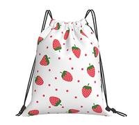 874 Drawstring Backpack, Cute Strawberry Swim Bag Personalised Swimming School Bag Lightweight Backpack Bag For Swim Gym 36X42Cm