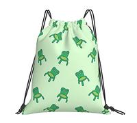 874 Drawstring Backpack, Froggy Chair Pack Drawstring Sport Bag Unisex Storage Pouch Premium Book Bag For Adults School 36X42Cm