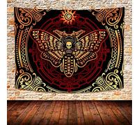874 Garden Tapestry Butterfly Death Head Moth Gothic Mandala Flower Colorful Tapestry For Bedroom Soft Wall Hanging For Decor Living Room Gift,130X150Cm