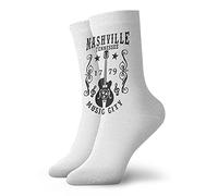 874 Men’S Socks, Nashville Music City Guitar Trainer Socks Unisex Athletic Socks Recycled Walking Socks For Baseball Basketball Men 40cm