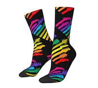 874 Men’S Socks, Rainbow Guitar Work Socks Breathable Walking Socks Unisex Running Socks For Basketball Baseball Gifts 40cm