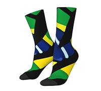 874 Men’S Socks, Senna With Brazilian Flag Trainer Socks Soft Office Socks Comfortable Athletic Socks For Men Football Basketball 40cm