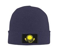 874 Mens Hats, National Flag of Kazakhstan Logo Thick Knitted Beanies Cap Adjustable Thermal Hat Unisex for Travel Guys Yoga