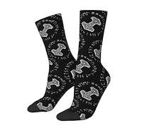 874 Socks, Vikings Mjolnir And Rune Wheel Norse Mythology Symbol Office Socks Breathable Work Socks Unisex Athletic Socks For Runing Basketball Football 40cm