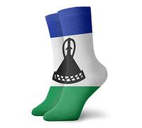 874 Sports Socks, Lesotho Flag Socks Recycled Work Socks Breathable Office Socks For Trekking Runing Basketball 40cm