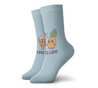 874 Sports Socks, Pizza Pineapple Love Is Love Walking Socks Wicking Trainer Socks Sustainable Work Socks For Walking Gifts Runing 40cm