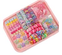 875 Pcs Hair Bands Kit, Colorful Hair Ties, Cute Hair Clips, No Damage and No Slip Durable Fabric Elastic Ponytail Holders Hair for Girls Kis and Children