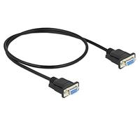 87788 Cable D-Sub 9-pin socket, PVC on both ends, L: 500mm, black, DELOCK