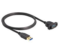 87855 Cable USB 3.2 Gen 1 USB A Female, USB A Male 1m Black DELOCK