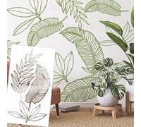87cm Linear Tropical Palm Tree Leaf Line Art Stencils for Walls Templates to Paint On The Wall Reusable Decoration Decor Template Painting S582