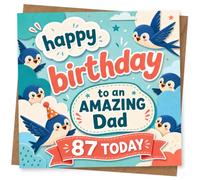 87th Birthday Card for Dad, Blue Birds, “87 Today”