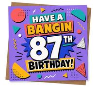 87th Birthday Card for Her, Bright Retro Pop Art