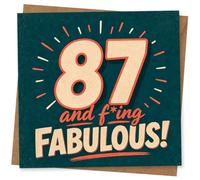 87th Birthday Card for Her or Him - Funny Age Birthday Card, '87 and F*ing Fabulous' Retro Style Greeting