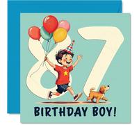 87th Birthday Cards for Men, Balloon Boy