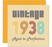 87th Birthday Cards for Men Women - Vintage 1938 Aged To Perfection - 87 Birthday Card Funny for Her Him, 145mm Greeting Cards Great Grandad Grandma Granny Nanny Nan