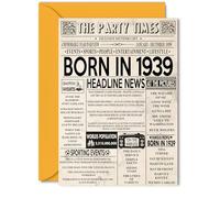 86th Birthday Cards for Women Men - Born In 1939 Newspaper - Happy 86 Birthday Card for Grandma Grandad Nan Vintage Retro Back In 1939, 5x7 Inch Bday Greeting Cards