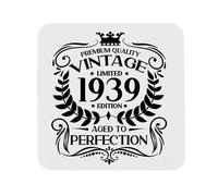 87th Birthday Gift for Men Vintage 1939 Aged to Perfection Printed Coaster Present for 87 Year Old Etched Printed Placemat (Printed Coaster)