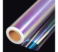 88 cm x 15 m Iridescent Cellophane Roll - Rainbow Cellophane Roll, Iridescent Film Cellophane Bags Large Rainbow Packaging Paper for Flowers Gift Baskets DIY Wrap (88 cm Folds into 44 cm)