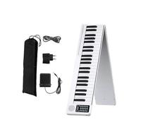 88 Full Size Portable Keyboard Piano Semi-Weighted Folding Digital Piano Built-in Dual Speakers, Bluetooth 5.0, MIDI, Sustain Pedal, Carrying Bag, Rechargeable Piano for Beginners(White)
