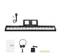 88 Key Digital Piano Keyboard, Full Size Semi-Weighted Keys, Digital Piano with Dual Bluetooth MIDI, 10W Speakers, Headphones & Pedal Included, Portable Piano Keyboard for Children and Adults