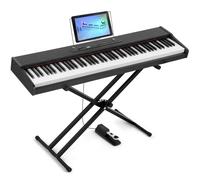 88-Key Digital Piano with Weighted Keys, Stand & Sustain Pedal - Full Size Semi-Weighted Keyboard, 800 Tones, 600 Rhythms, 64 Polyphony, LED Display, Portable Case - Ideal for Beginners & Adults