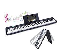 88 Key Foldable Digital Piano Keyboard,Semi Weighted Keys Portable Electronic Piano Sustain Pedal & Simply Piano Lessons and MIDI Headphone Audio Output,Suit for Kids/Adult/Beginners