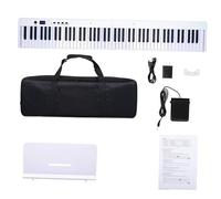 88 Key Foldable Piano Portable Electronic Piano Adult Beginner Practice Keyboard(Silver)