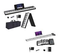 88 Key Foldable Piano Size Semi-Weighted Keys & 88 Keys Roll Up Piano 128 Rhythms, As the Best Gift for Holiday