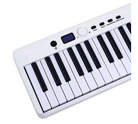 88-Key Folding Electronic Piano, Contains 128 Tones, Portable and Easy to Store, Dual-Audio Electronic Piano, with Storage Backpack (White)