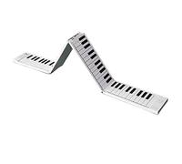 88 Key Folding Keyboard Piano,Portable Foldable Keyboard Piano,Connect Bluetooth and Headset,Sustain Pedal,Rechargeable Battery,Portable Electronic Keyboard for Beginners (White)