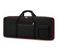 88 Key Keyboard Gig Bag for Yamaha P-145BT 2025 2026+ | Portable Padded Backpack Straps and Handles, Black with Red Trim