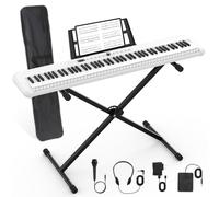 88 Key Piano Keyboard Beginner Electric Digital Piano with Semi Weighted Keys,Sustain Pedal, Power Supply, Stand, Carrying Case,Headphones/a1