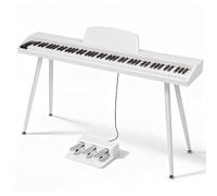 88 Key Piano Keyboard, Full Size Semi-Weighted Digital Piano with Bluetooth MIDI, 800 Tones & 600 Rhythms, Dual Headphone Jacks, Electric Piano for Beginners, 3-Pedal Unit Included