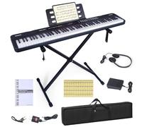 88 Key Piano Keyboard, Semi Weighted Electronic Digital Piano with Music Stand, Power Supply, Sustain Pedal, Bluetooth, Stand, MIDI, for Beginner Professional at Home, Stage