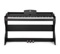 88 Key Piano Keyboard Semi Weighted with Piano Bench, Digital Piano 88 Weighted Keys for Beginners, Electric Piano Keyboard 88 Keys with 3 Pedals, Built-In Speakers, USB, Furniture Stand (Black Piano)