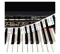 88-Key Removable Piano Keyboard Note Labels Without Sticking, 2 in 1 Piano Key Labels with Pitch Name & Staff, Durable Piano Note Labels for Beginner (colourful)