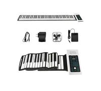 88 Key Roll Up Piano, Portable Folding Keyboard with 128 Tones and Rhythms, Bluetooth/MIDI, Recording, Flexible Hand Roll Educational Piano for Beginners