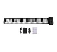 88-Key Roll Up Piano with Speakers & Sustain Pedal, Foldable Silicone Keyboard for Home Travel Practice-Rechargeable Electronic Piano with MIDI Connectivity, 54.3"x8.5"x1.3"